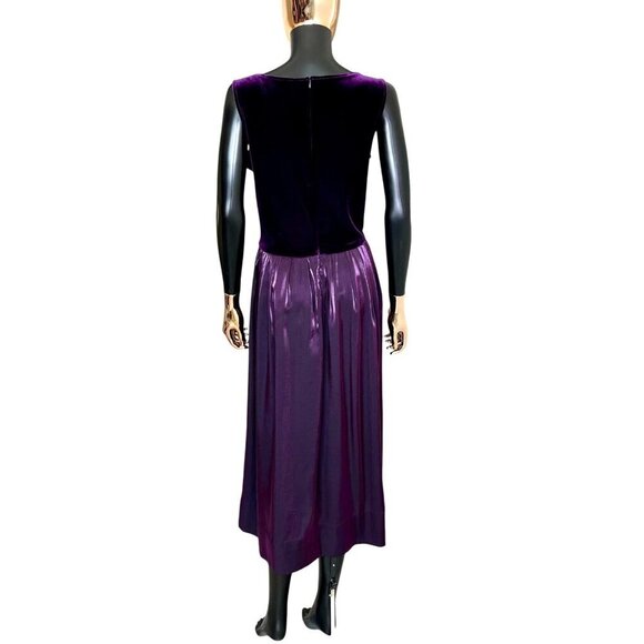 Jessica Howard Purple Velvet & Shimmer Evening Gown - Size 14 - Picture 3 of 10